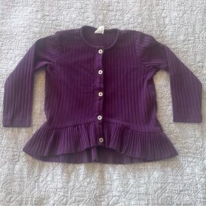 Kate Quinn 3T cotton rib ruffle peplum top